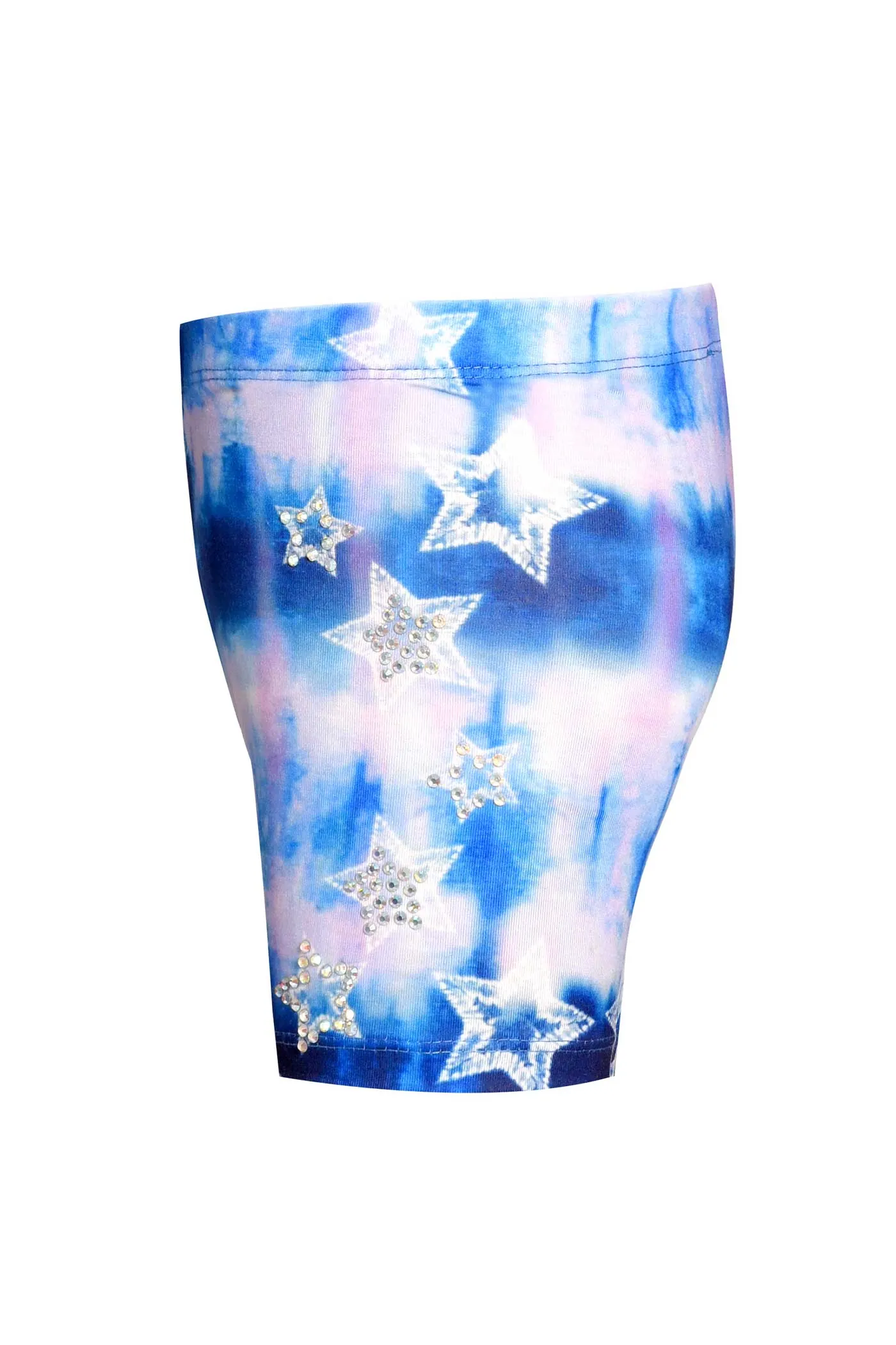 Little Girls Tie Dye Rhinestone Star Biker Shorts