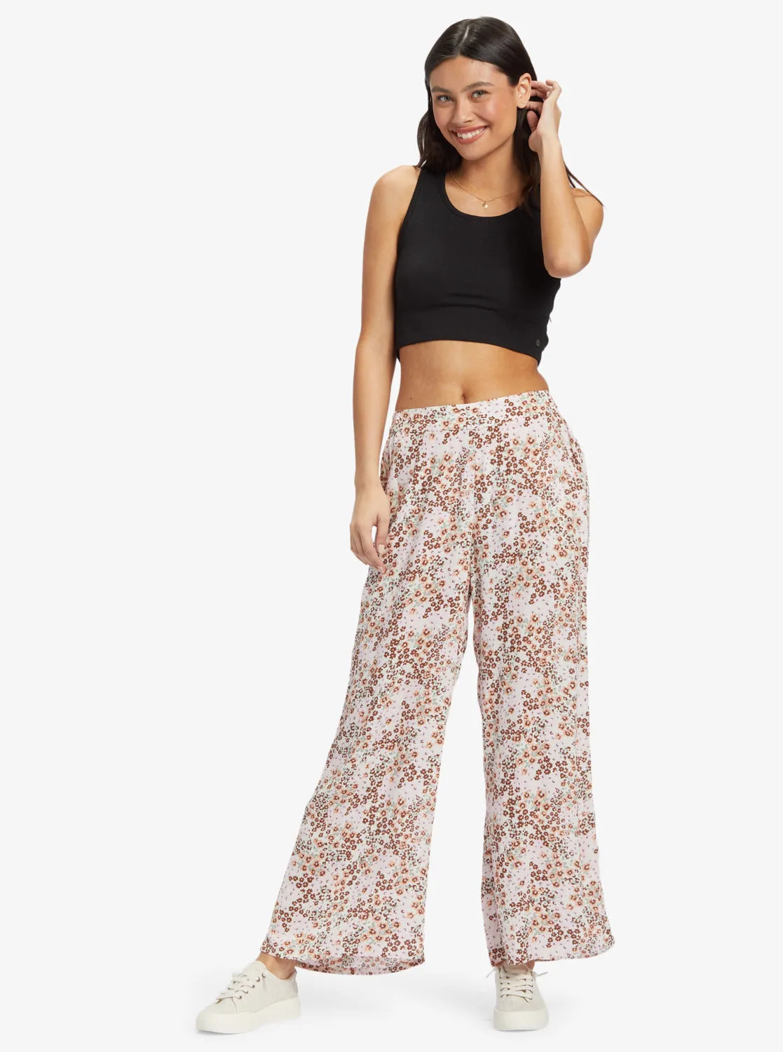 Midnight Avenue Pants - Wild Fields Floral Warm Taupe