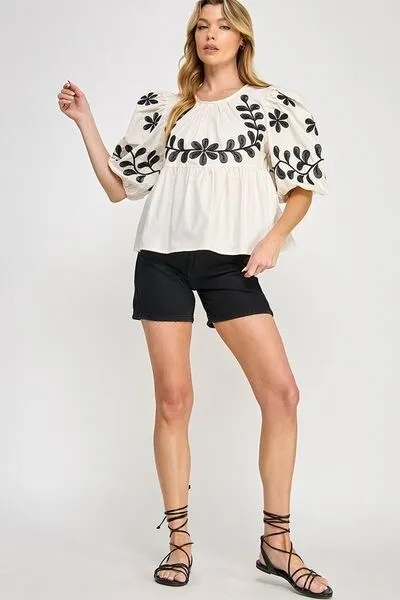 Midnight Bloom Blouse
