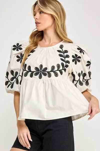 Midnight Bloom Blouse