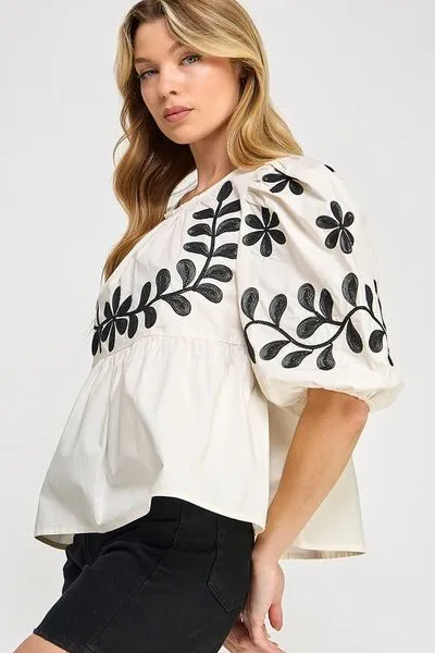 Midnight Bloom Blouse