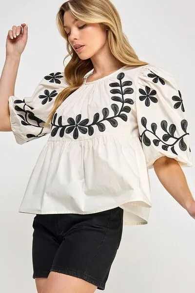 Midnight Bloom Blouse