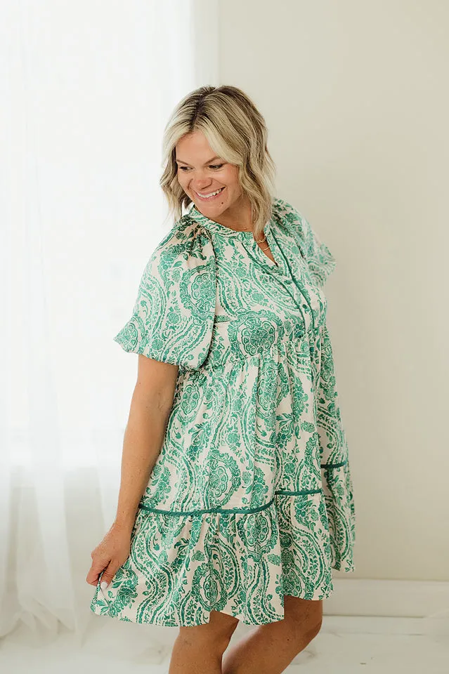 Paisley Button Dress