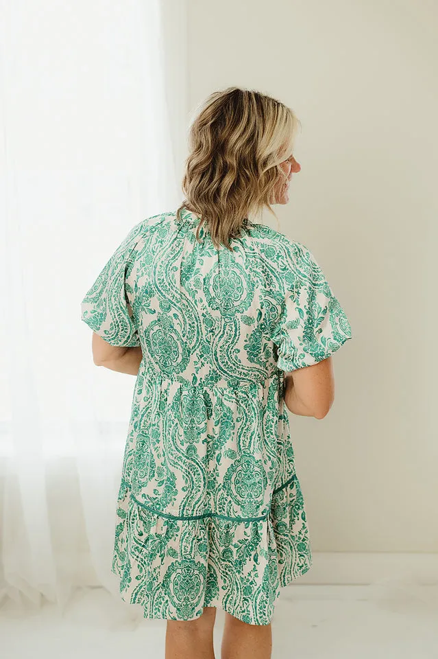 Paisley Button Dress