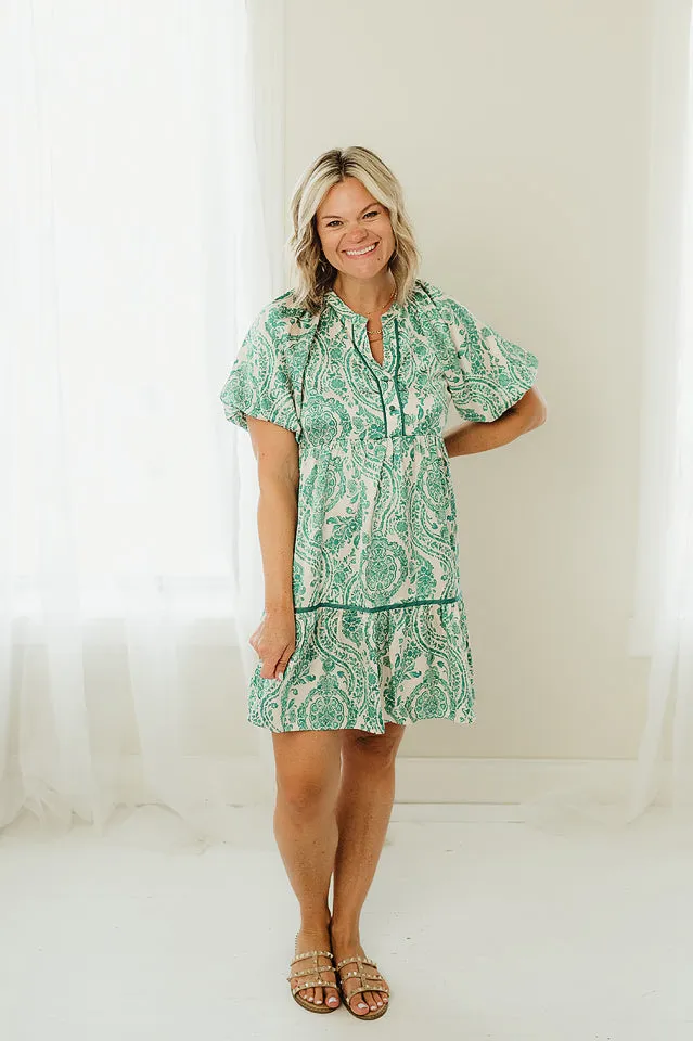 Paisley Button Dress