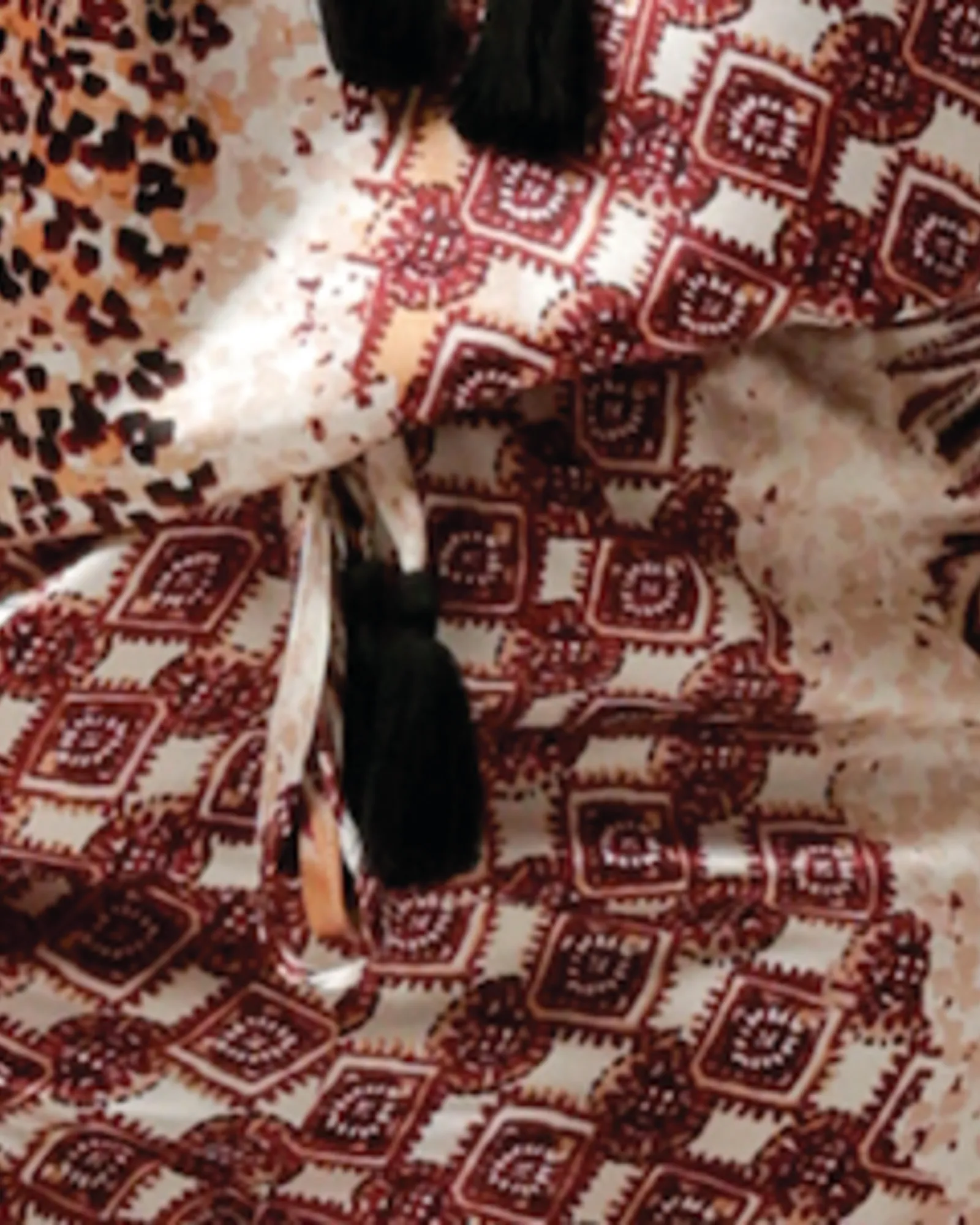 Paulina Satin Short | Patchwork Print