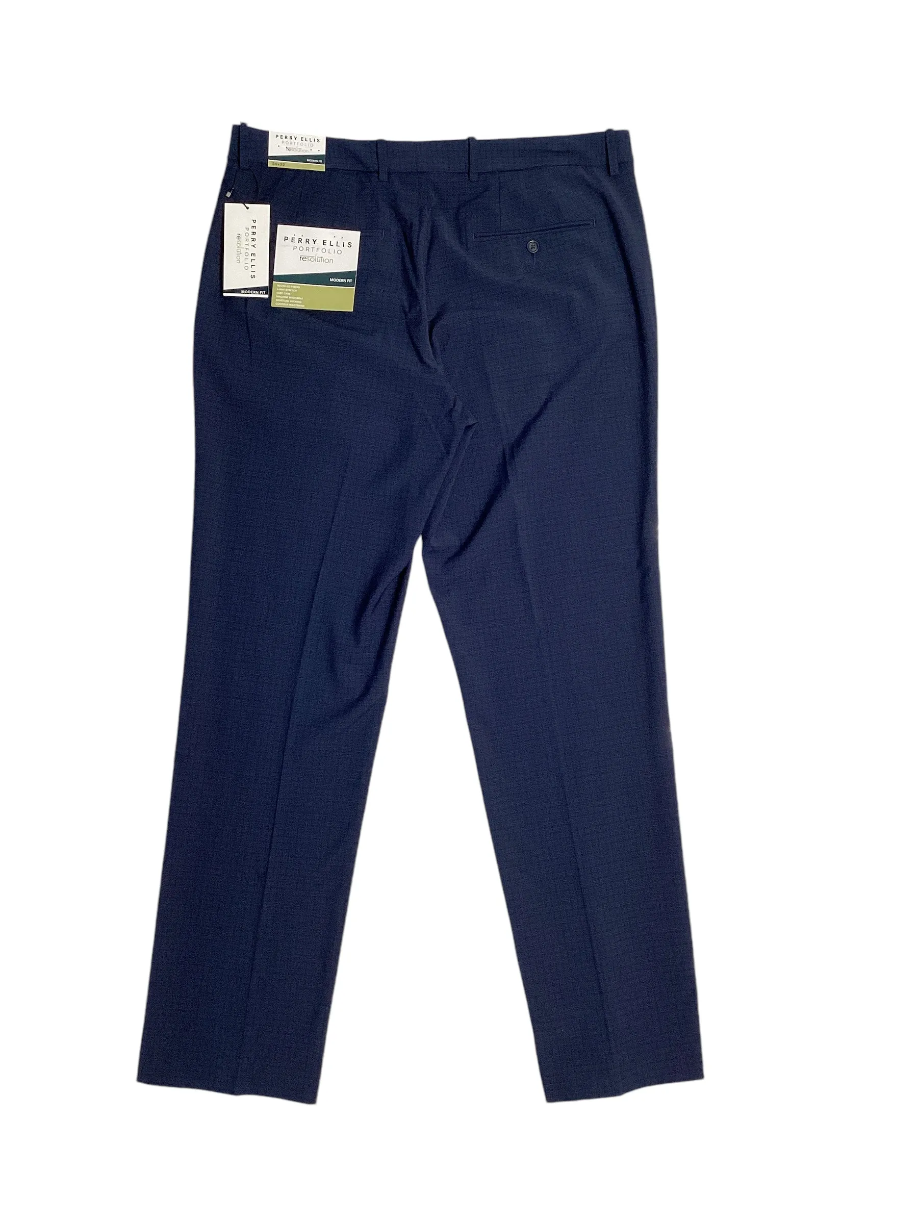 Perry Ellis Portfolio Men's Modern Fit Suit Dress Pants Navy Blue 38 x 32