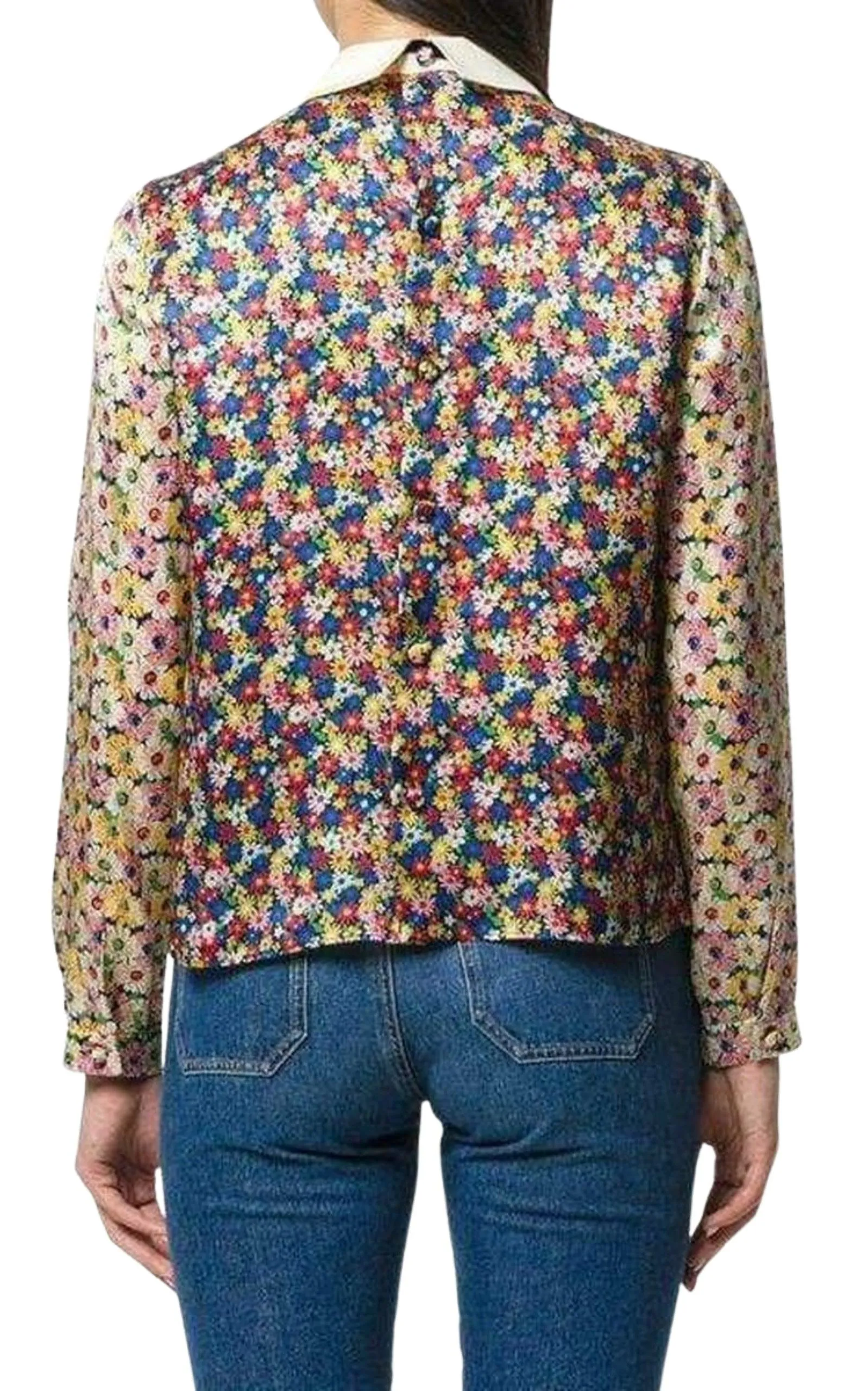 Pleated Bib Peter Pan Blouse