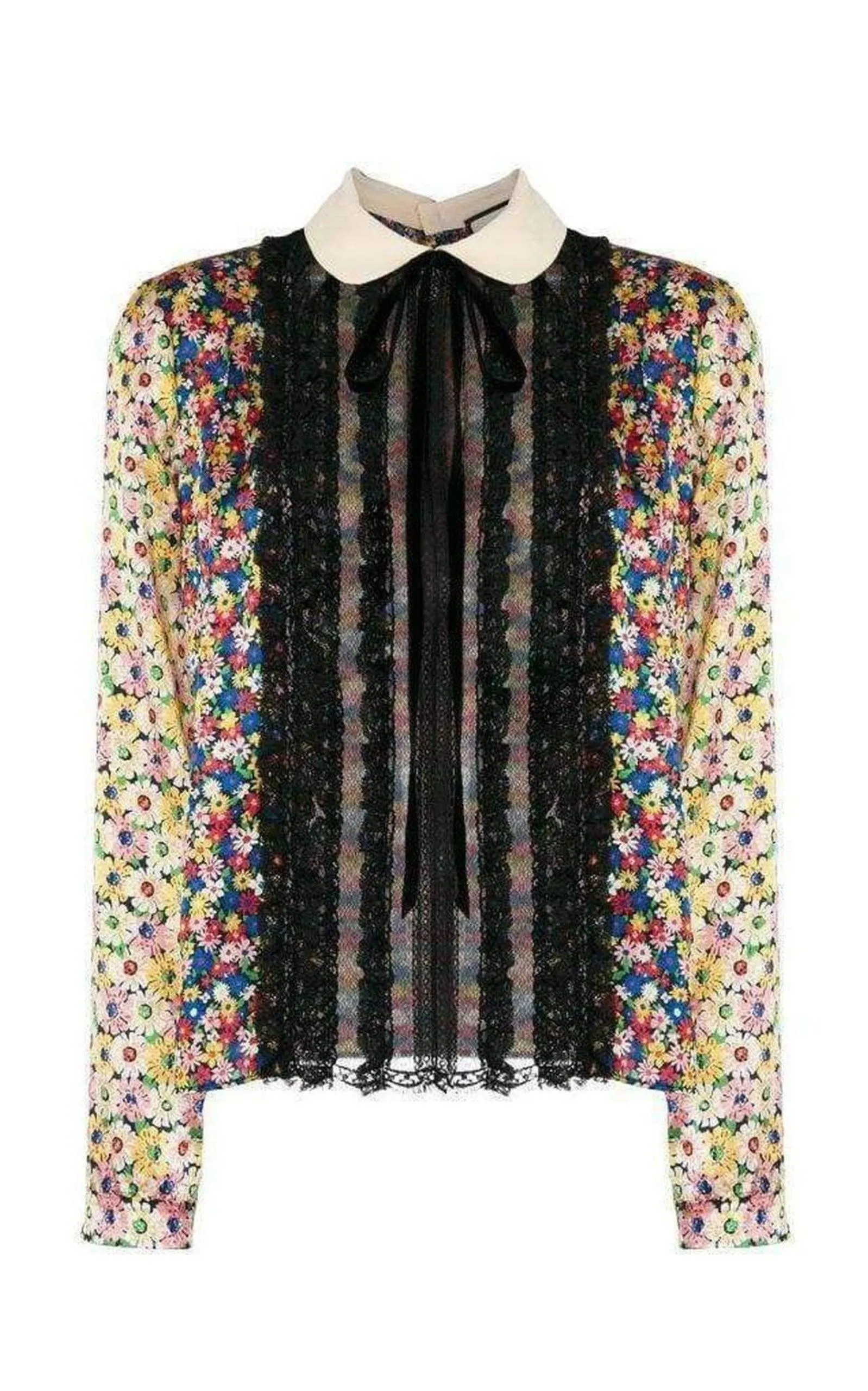 Pleated Bib Peter Pan Blouse