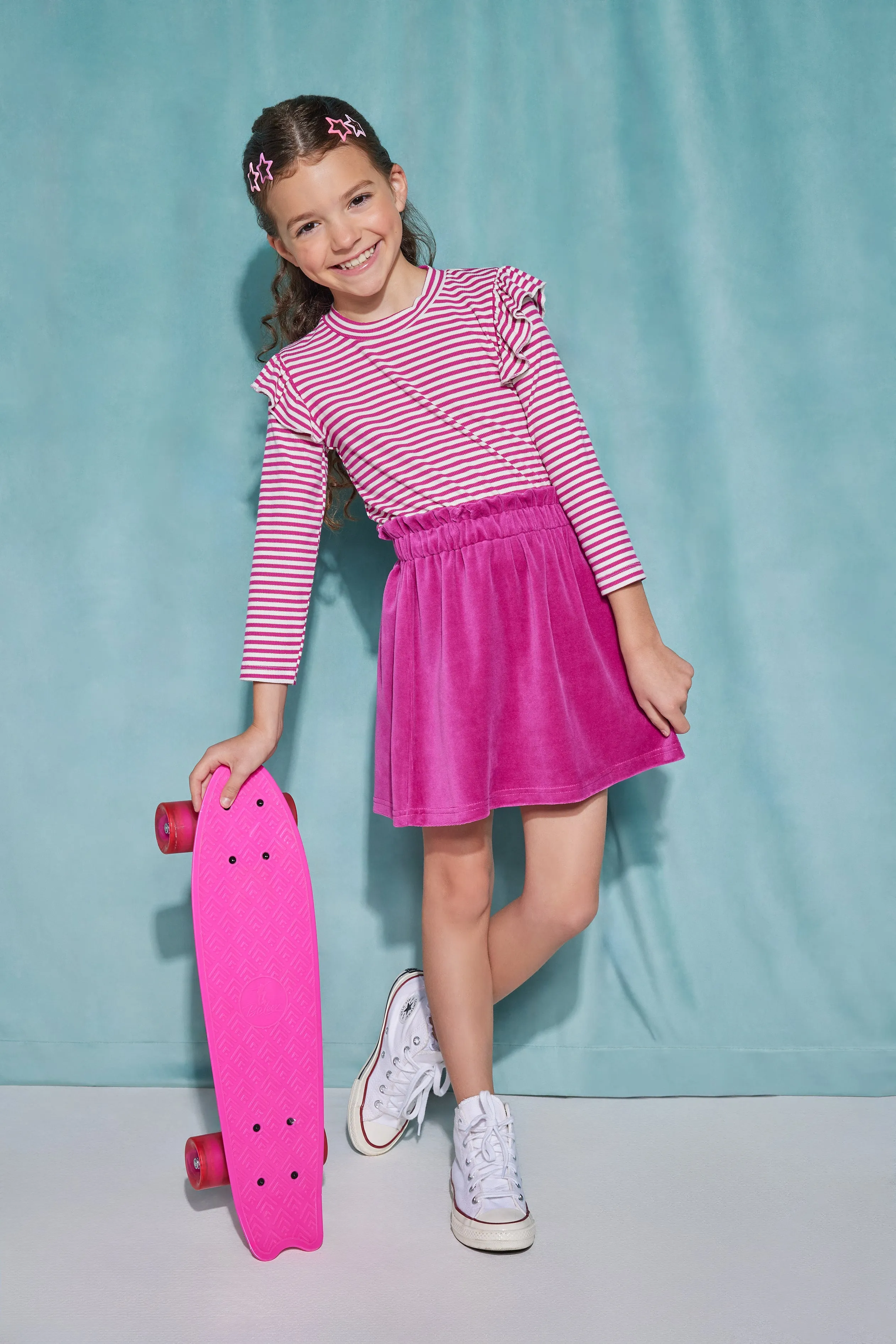Portofino Skirt - Magenta Velour