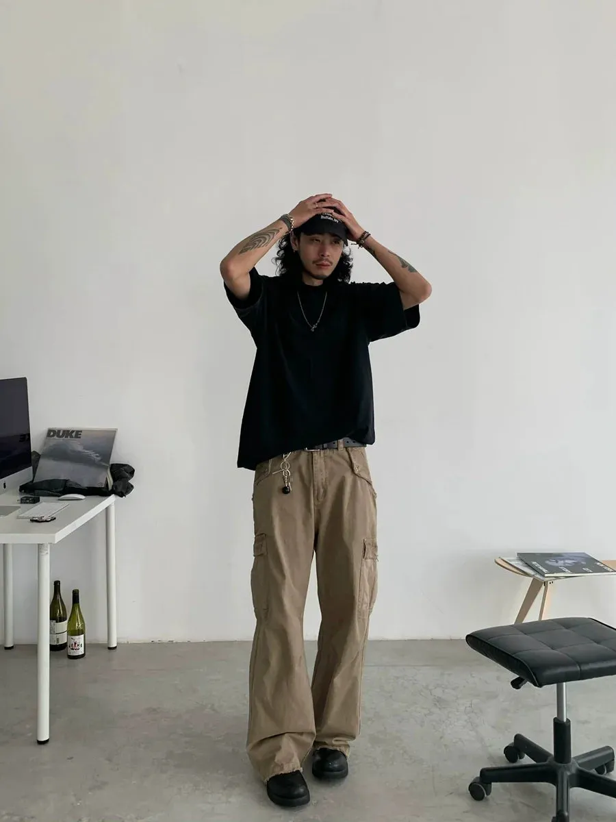 Relaxed Straight Leg Cargo Pants