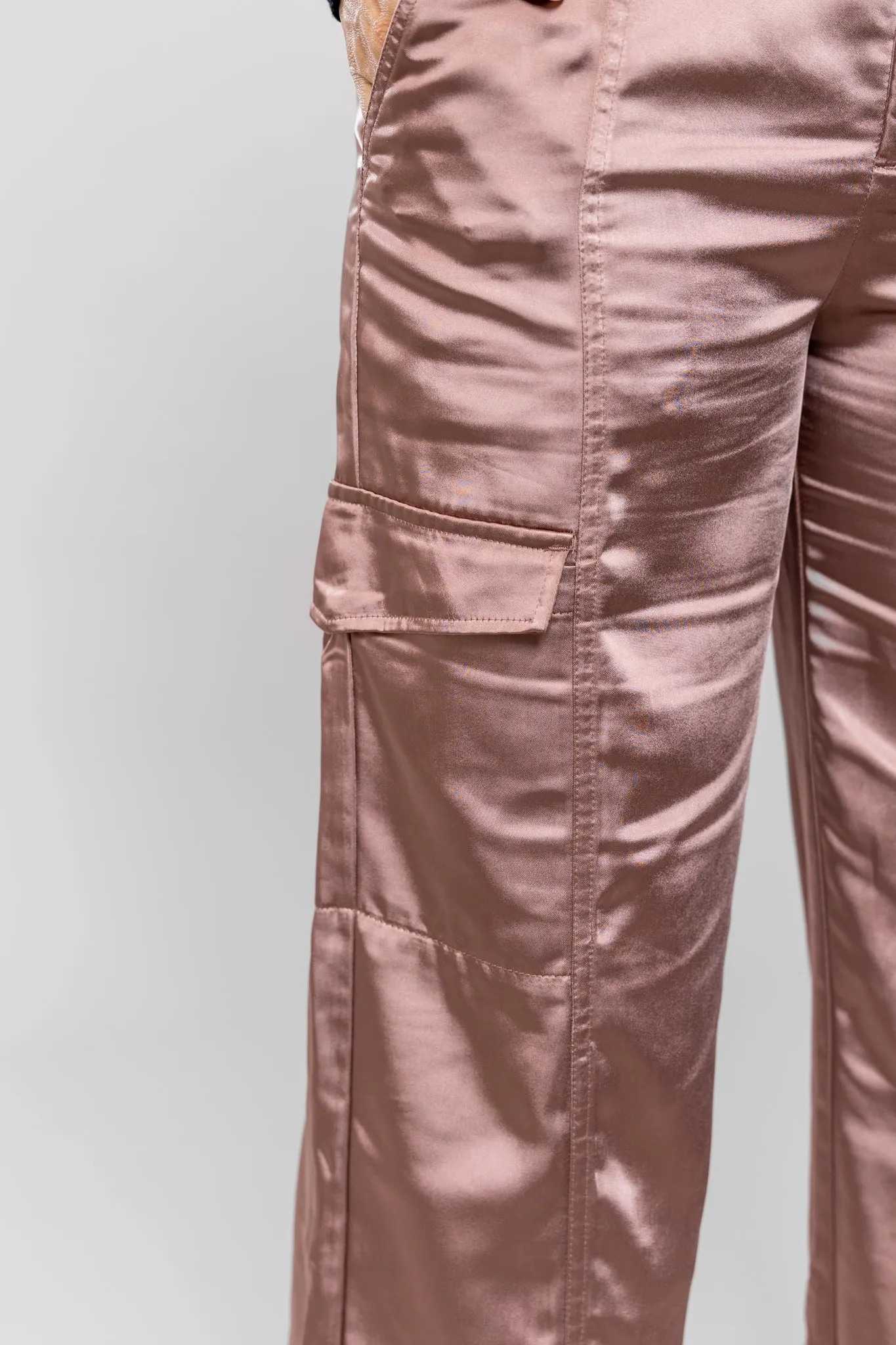 Rose Gold Wide Leg Cargo Pant