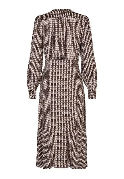 Rudy Ev Ducal Navy Print Midi Dress