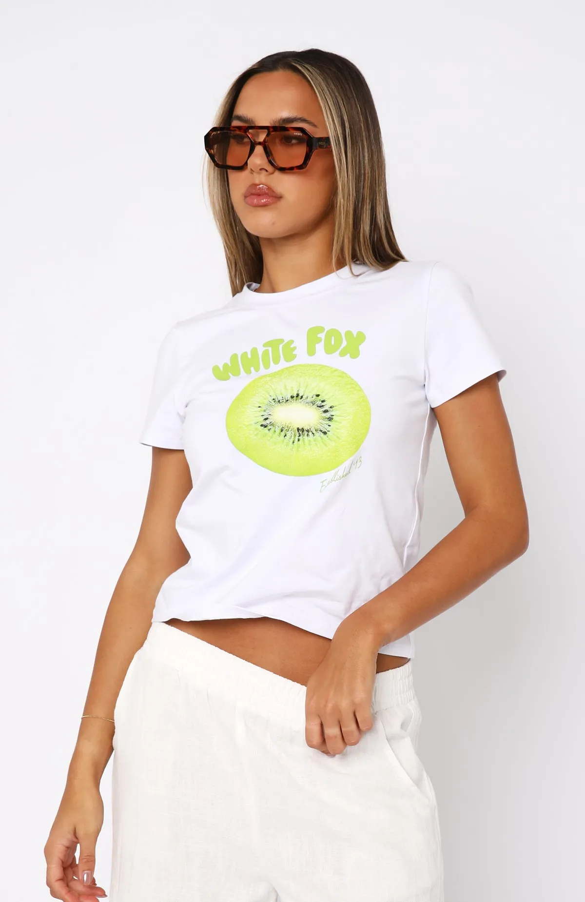 Take A Bite Relaxed Baby Tee White