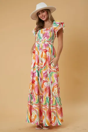 The Perfect Getaway Marble Print Maxi Dress