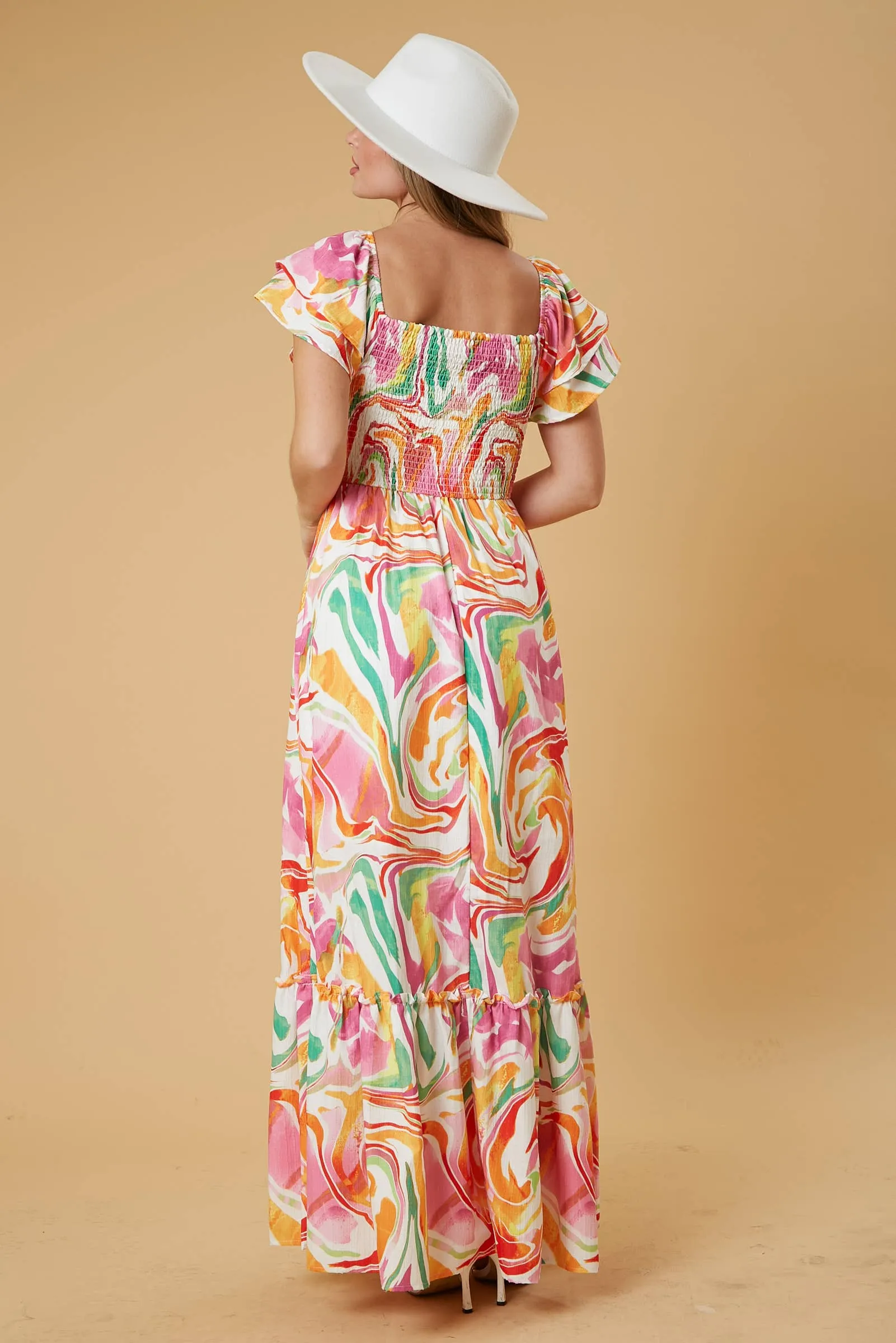 The Perfect Getaway Marble Print Maxi Dress