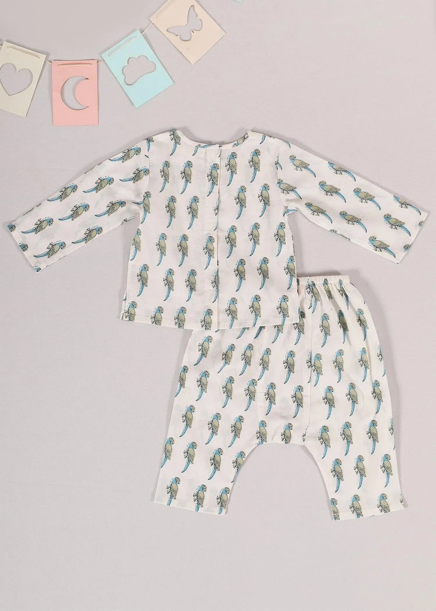 Tota Green Cotton Night Suit Unisex (3-12 Months)