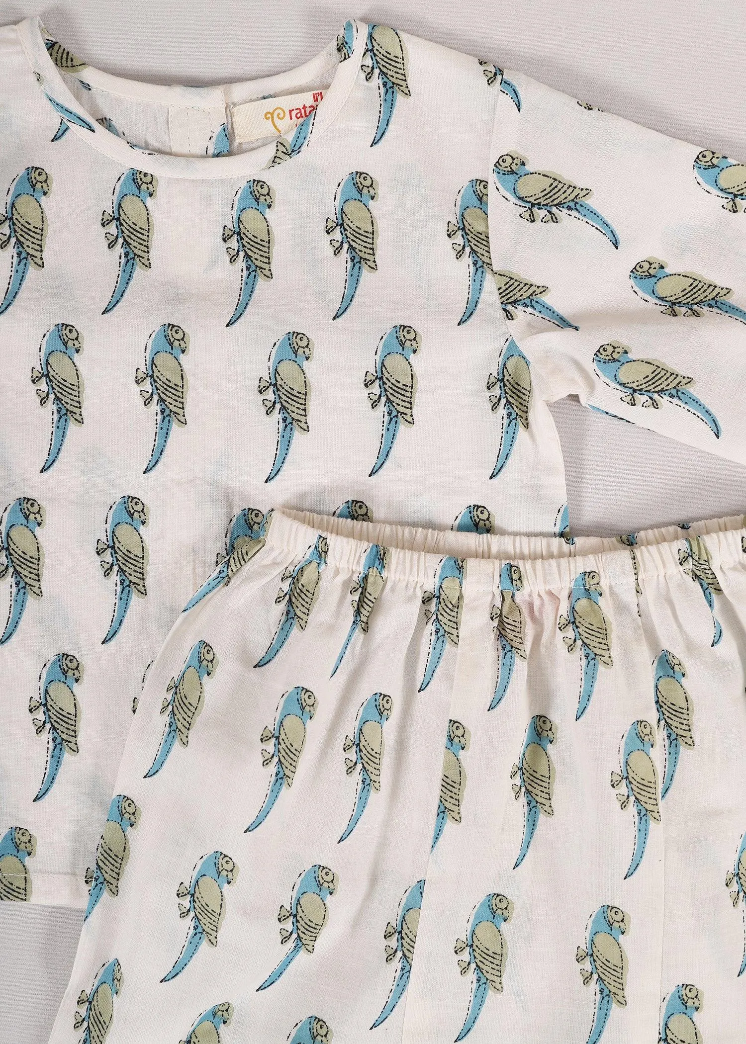 Tota Green Cotton Night Suit Unisex (3-12 Months)
