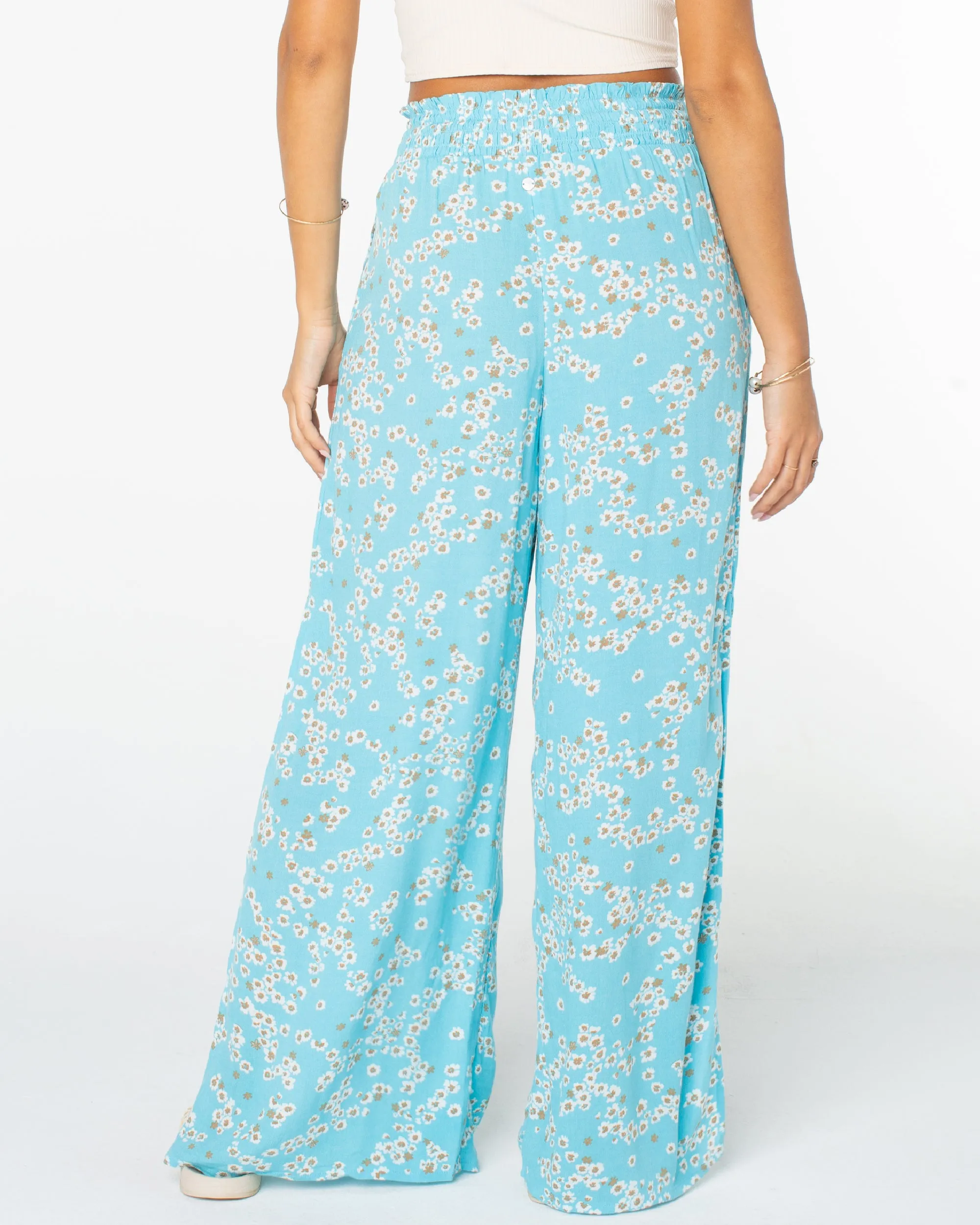 Tropical Rhythm Wide Leg Beach Pants - Maui Blue Margarita