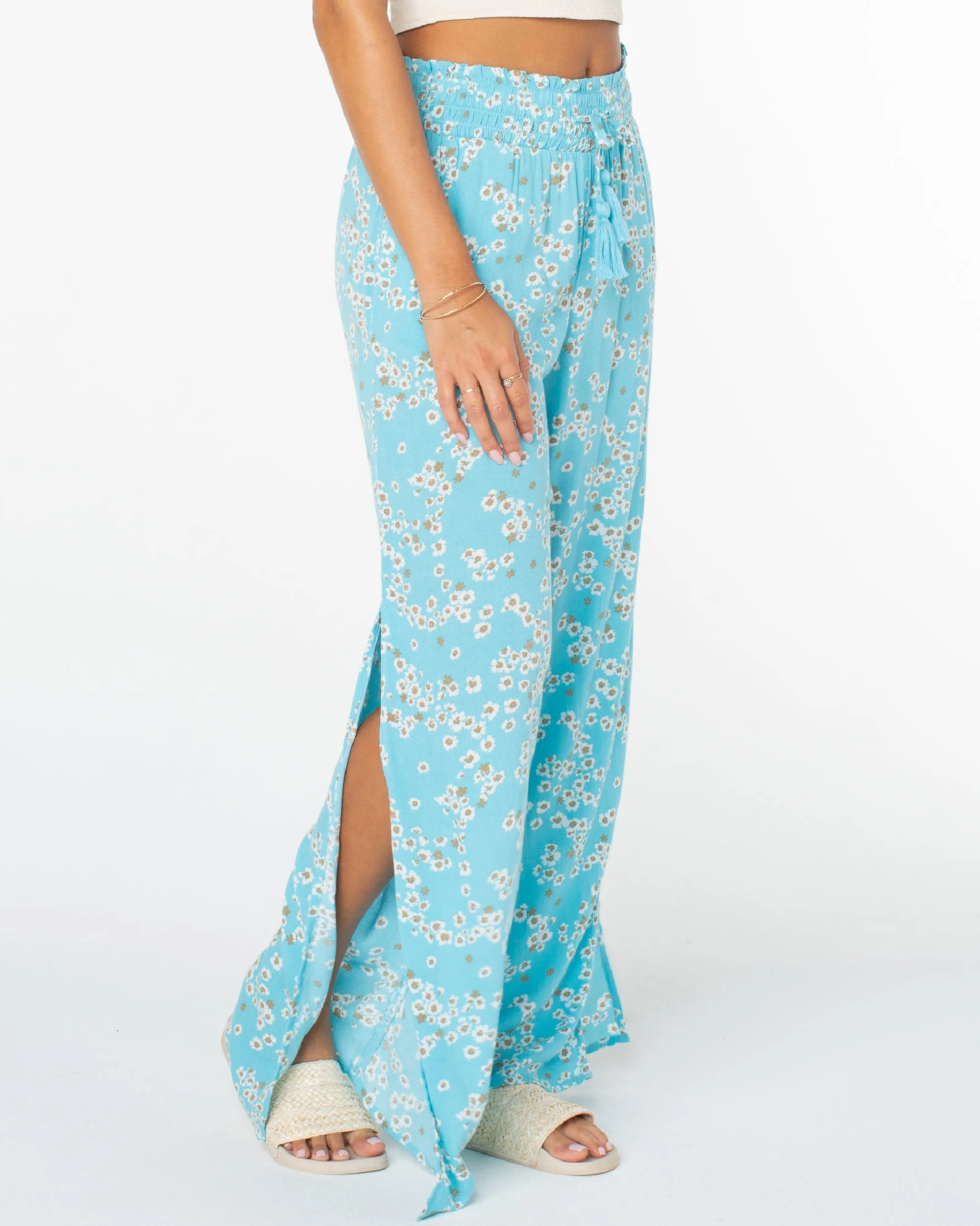 Tropical Rhythm Wide Leg Beach Pants - Maui Blue Margarita