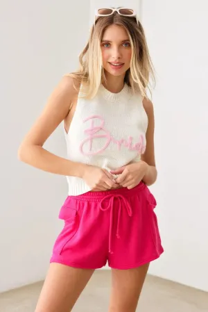 Two Side Pocket Elastic Waist Summer Shorts