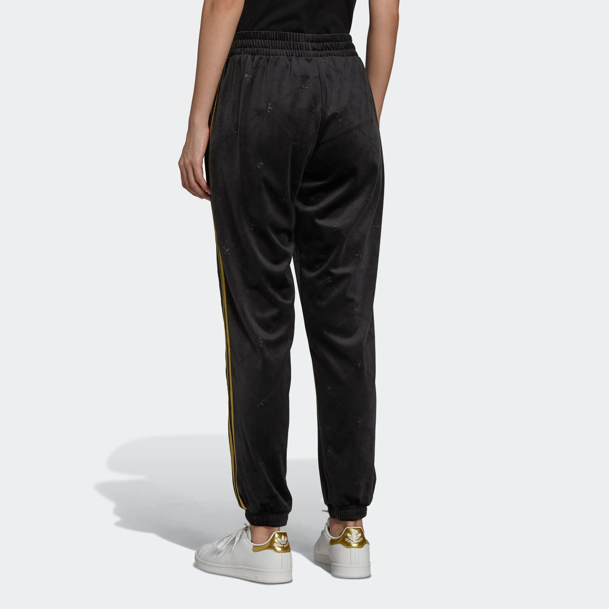 Women's adidas Originals Velvet Monogram Track Pants Black