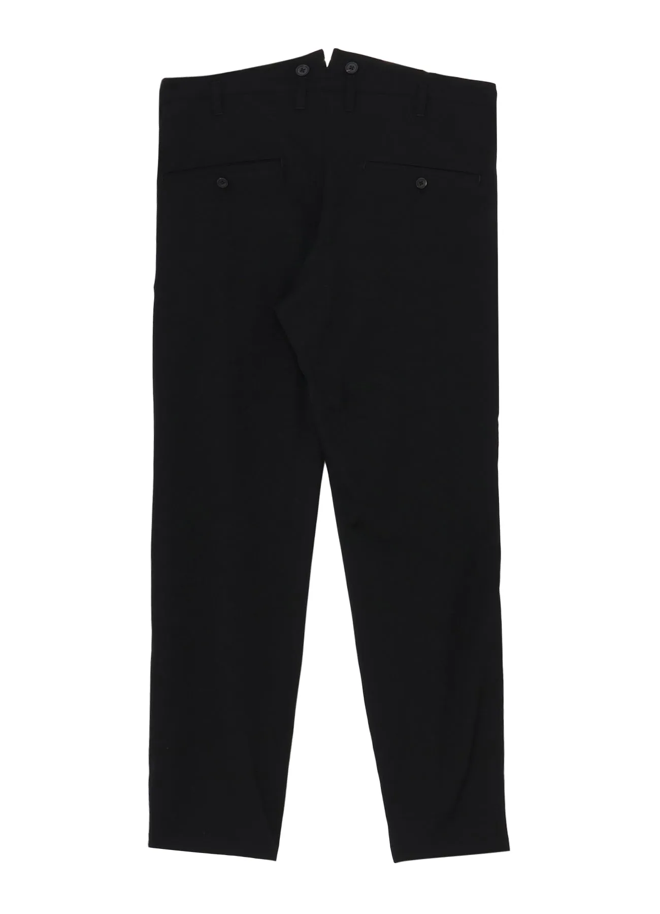 WOOL GABARDINE SUSPENDER SLIM PANTS
