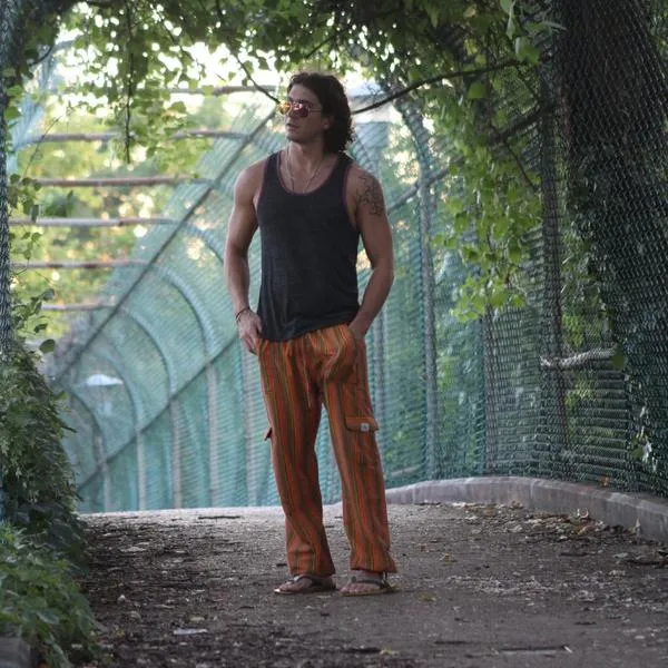 (XL) Grayish with some White and Blueish Lounge Pants 0144